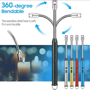 360° USB Arc Lighter  Flameless, Windproof, Rechargeable