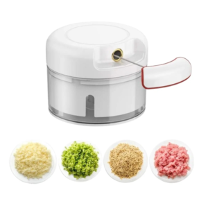 Mini Hand Powered Food Chopper  Manual Mixer & Mincer for Garlic, Veggies & More