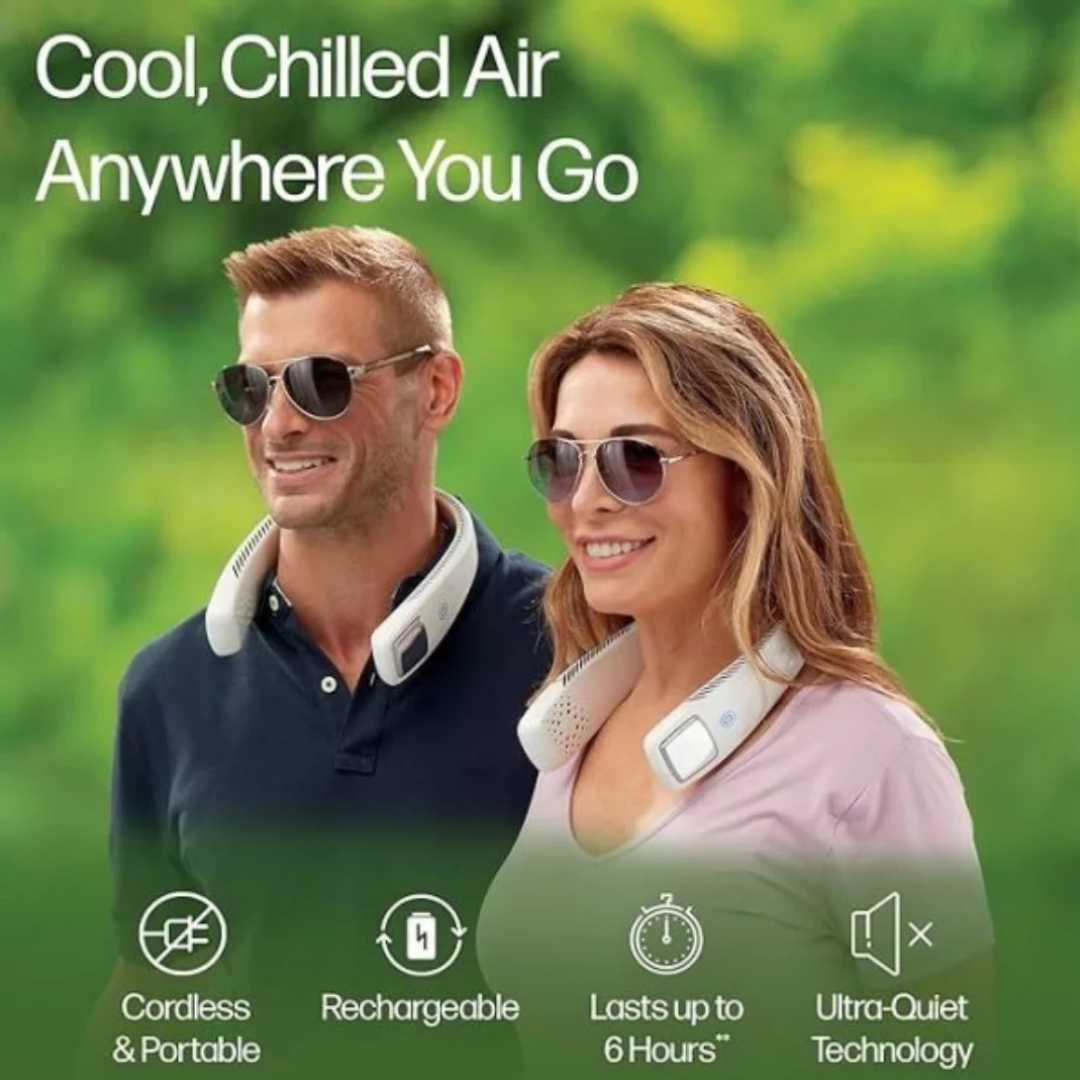 Wearable Neck Fan Arctic Air Freedom 3 Speed USB Rechargeable Cooler & Air Purifier Hands Free Personal Fan for Indoor & Outdoor Use - Image 4