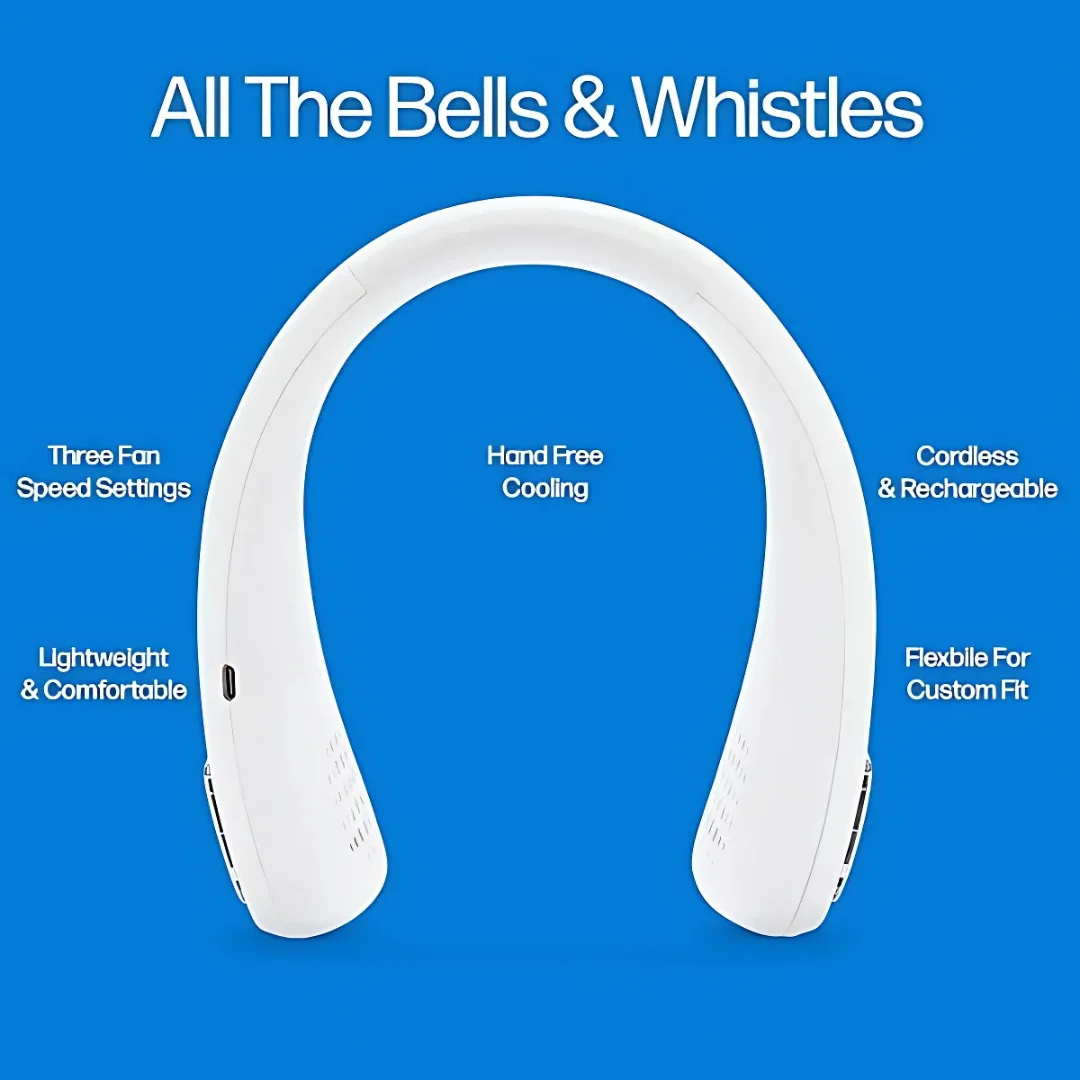 Wearable Neck Fan Arctic Air Freedom 3 Speed USB Rechargeable Cooler & Air Purifier Hands Free Personal Fan for Indoor & Outdoor Use - Image 5