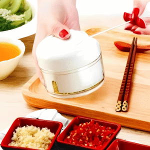 Mini Hand Powered Food Chopper  Manual Mixer & Mincer for Garlic, Veggies & More