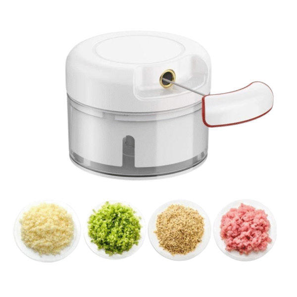 Mini Hand Powered Food Chopper  Manual Mixer & Mincer for Garlic, Veggies & More - Image 2