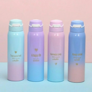 1 Pc Stainless Steel Vacuum Sports Water Bottle 🥤 | 500ML Thermos Mug | Leakproof & Eco-Friendly (Random Color)