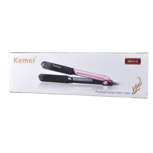 Kemei KM-2113 Tourmaline Ceramic Hair Straightener – Fast Heating Flat Iron for Smooth & Silky Hair - Image 8