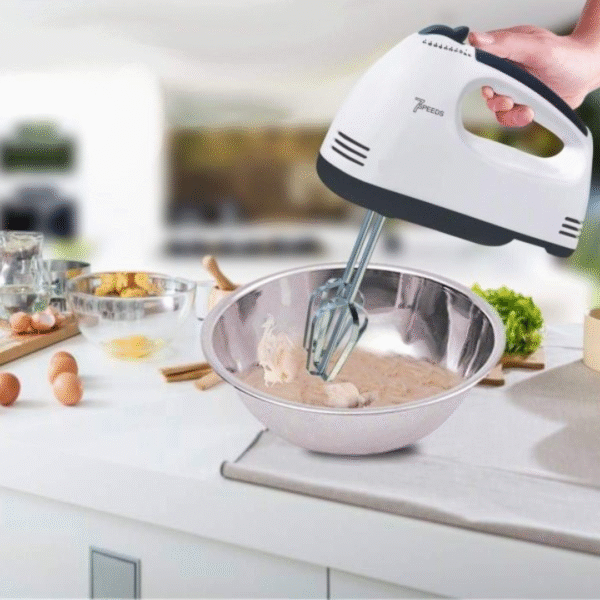 Scarlett 7-Speed Electric Hand Mixer 💨 | 180W With Beaters, Dough Hooks, Spatula & Oil Brush - Image 2