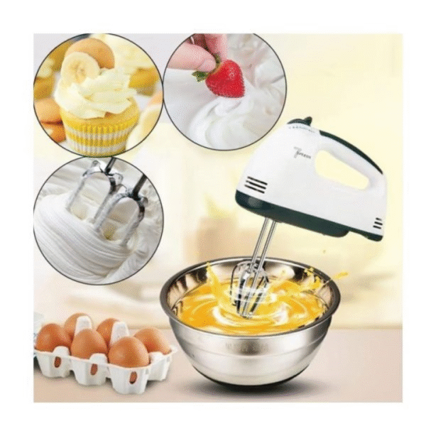 Scarlett 7-Speed Electric Hand Mixer 💨 | 180W With Beaters, Dough Hooks, Spatula & Oil Brush - Image 3