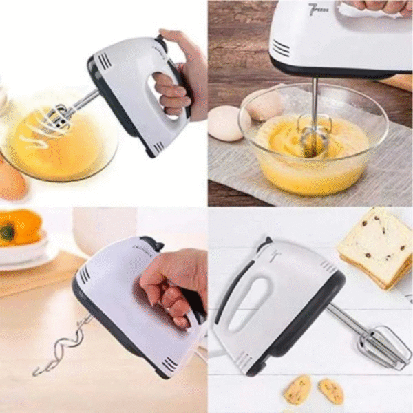 Scarlett 7-Speed Electric Hand Mixer 💨 | 180W With Beaters, Dough Hooks, Spatula & Oil Brush - Image 4