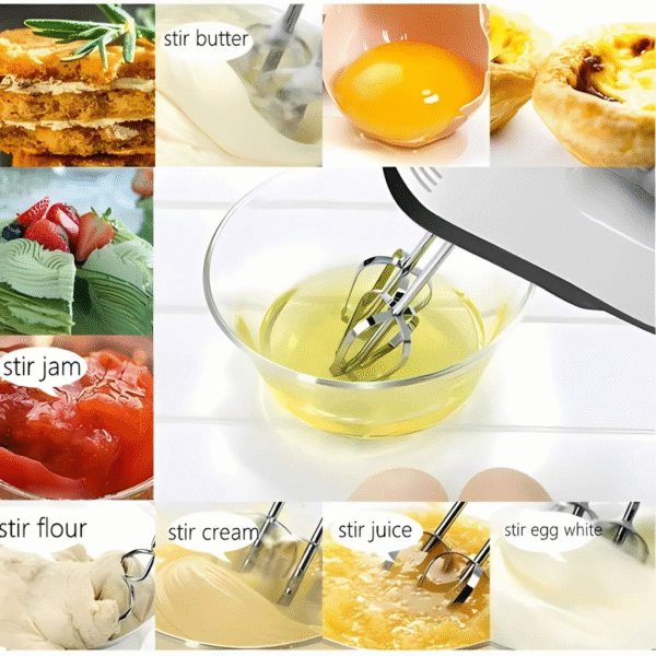 Scarlett 7-Speed Electric Hand Mixer 💨 | 180W With Beaters, Dough Hooks, Spatula & Oil Brush - Image 5
