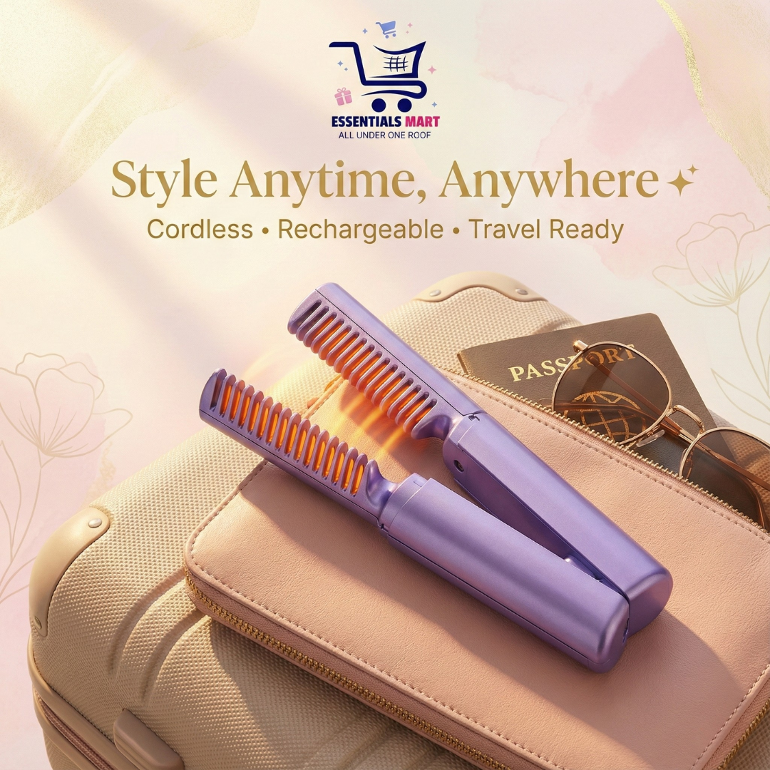 Style Anytime, Anywhere — With the Travel Comb Cordless Hair Straightener