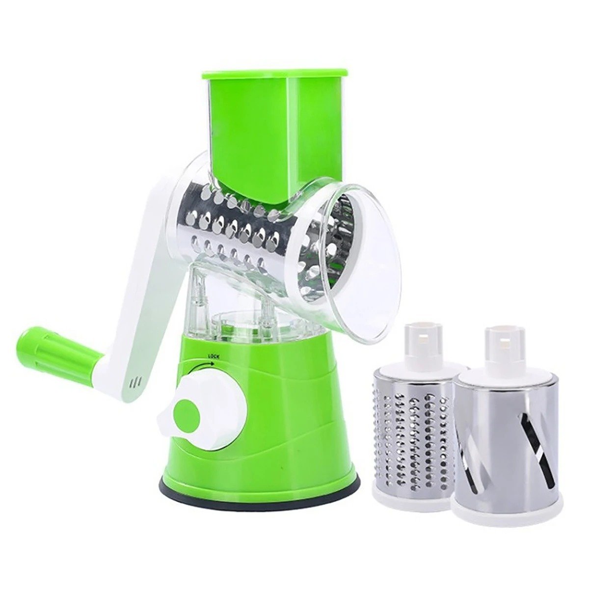 Manual 3‑in‑1 Vegetable Cutter & Drum Grater | Round Slicer | Multifunctional Kitchen Gadget - Image 3